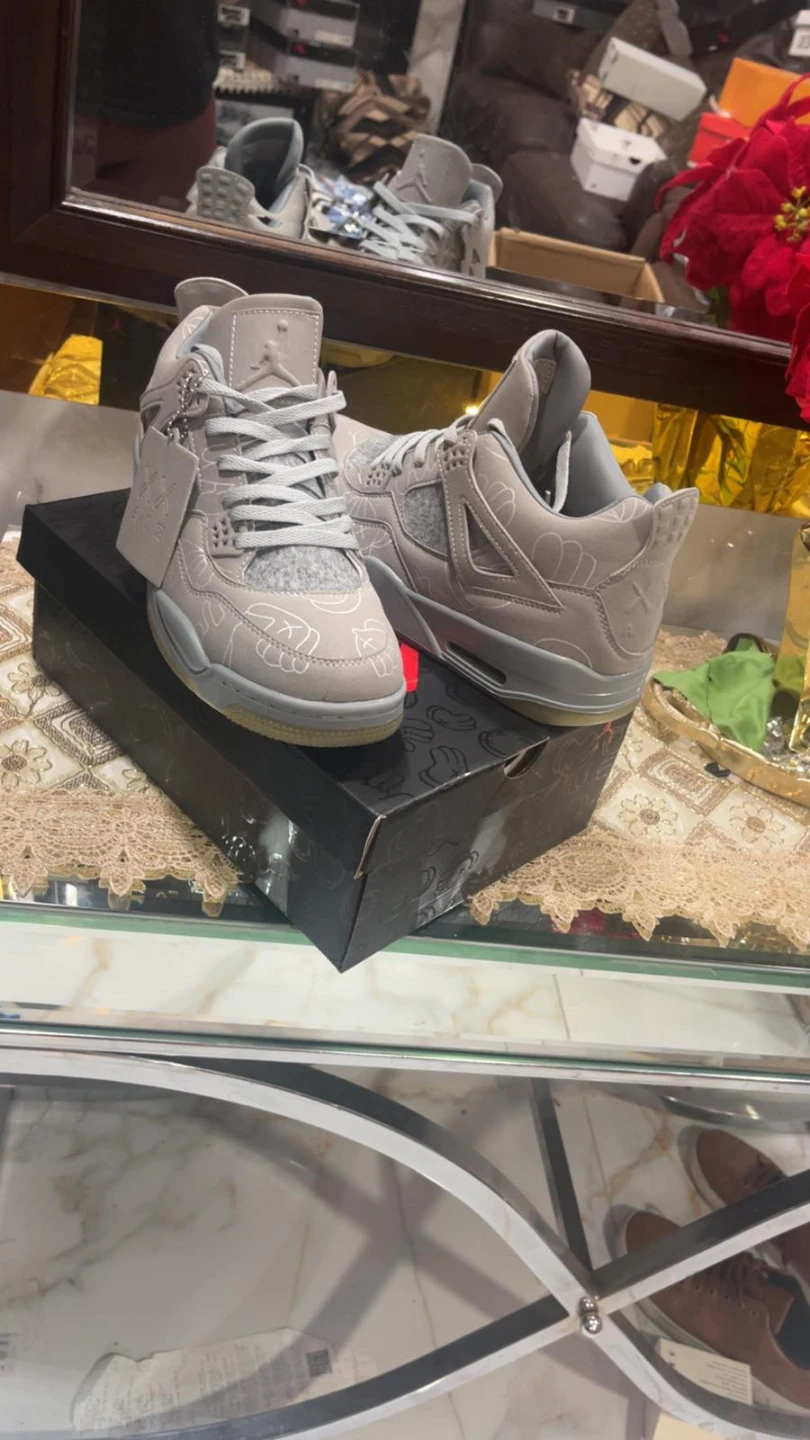 Jordan 4 Retro KAWS Cool Grey Sneakers - photo 4