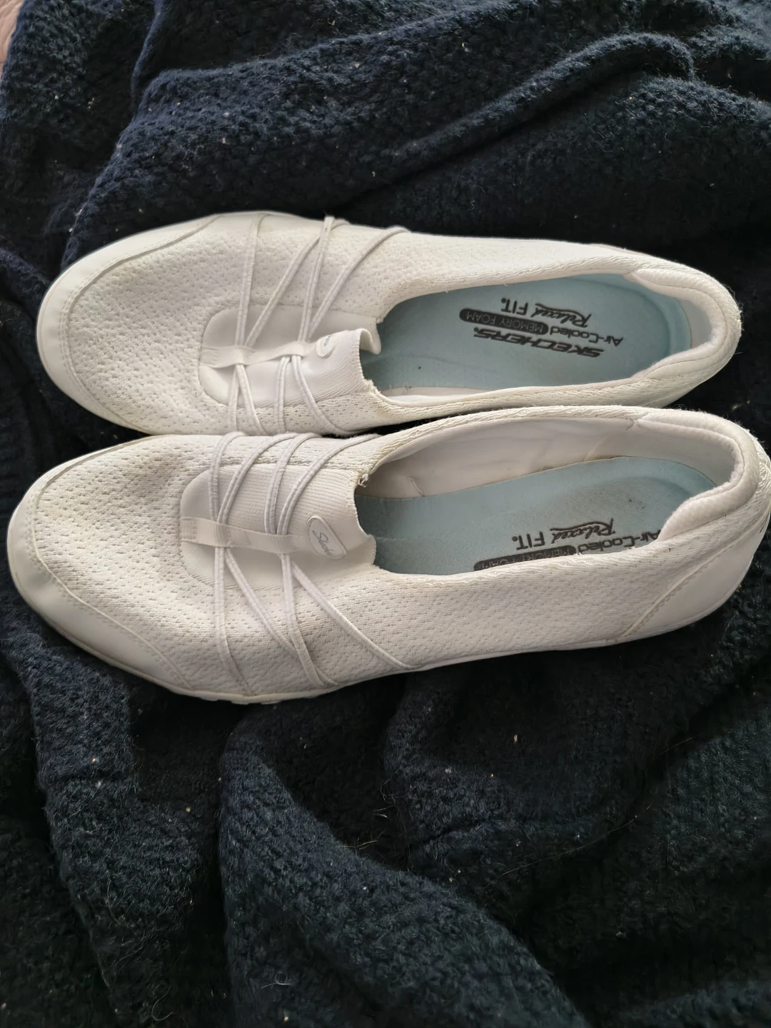 Skechers Women's White Air-Cooled Memory Foam Sneakers