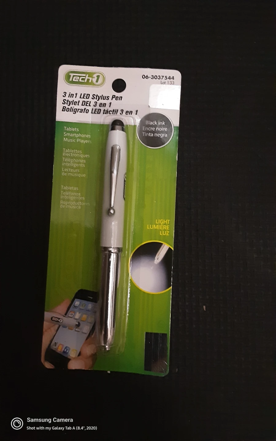 Tech 1 3-in-1 LED Stylus Pen, New!