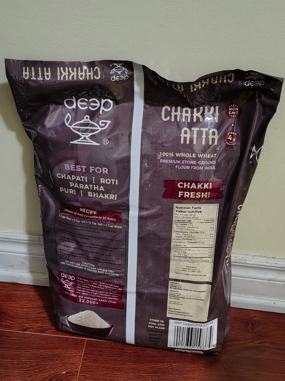 Unopened Deep Chakki Atta (Whole Wheat Flour) - 20 LB - photo 2