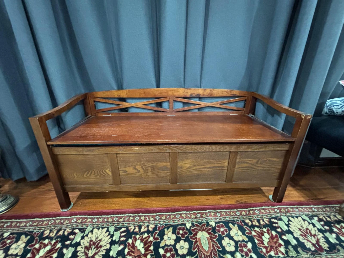 Wooden Bench with Storage - photo 2