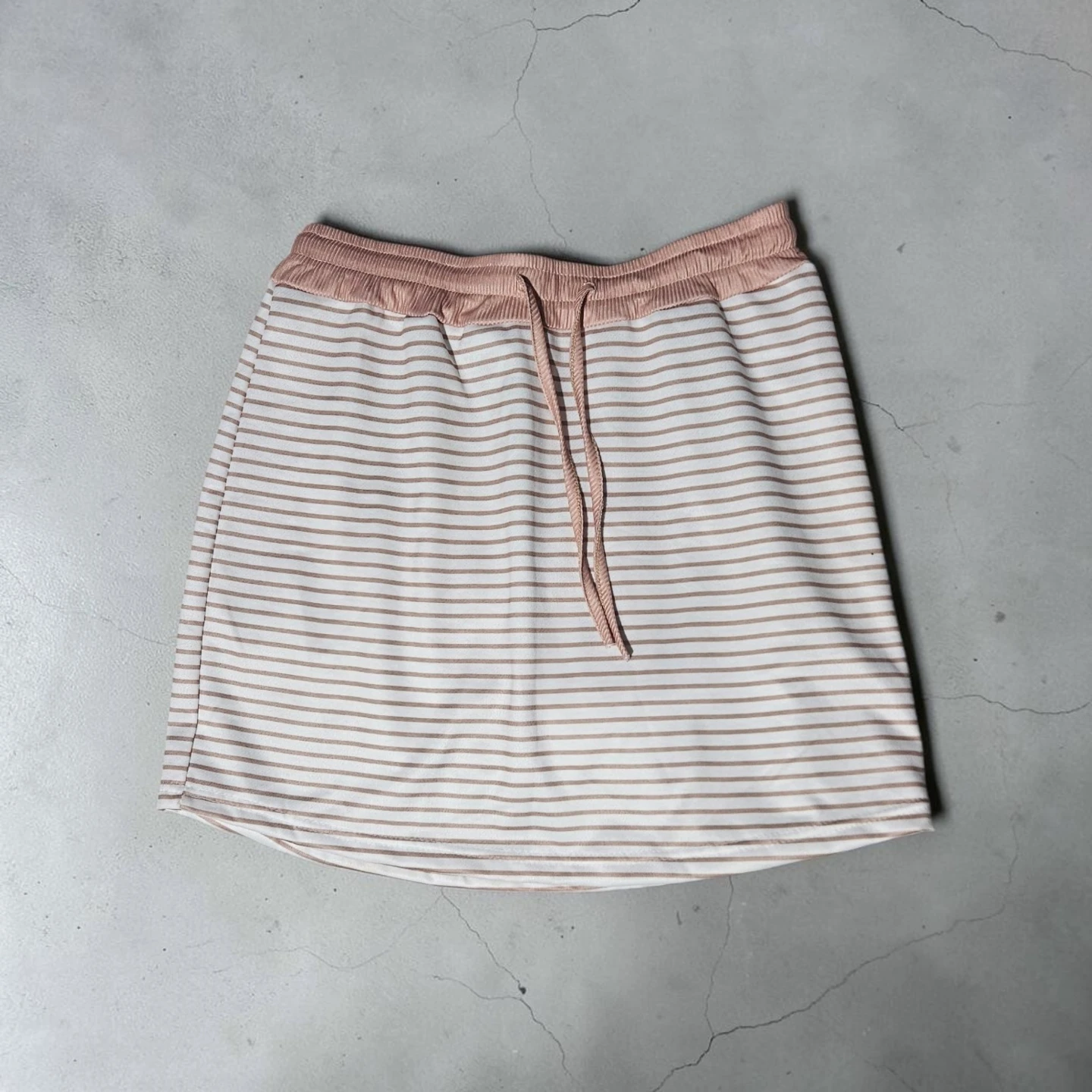 Striped Drawstring Skirt
