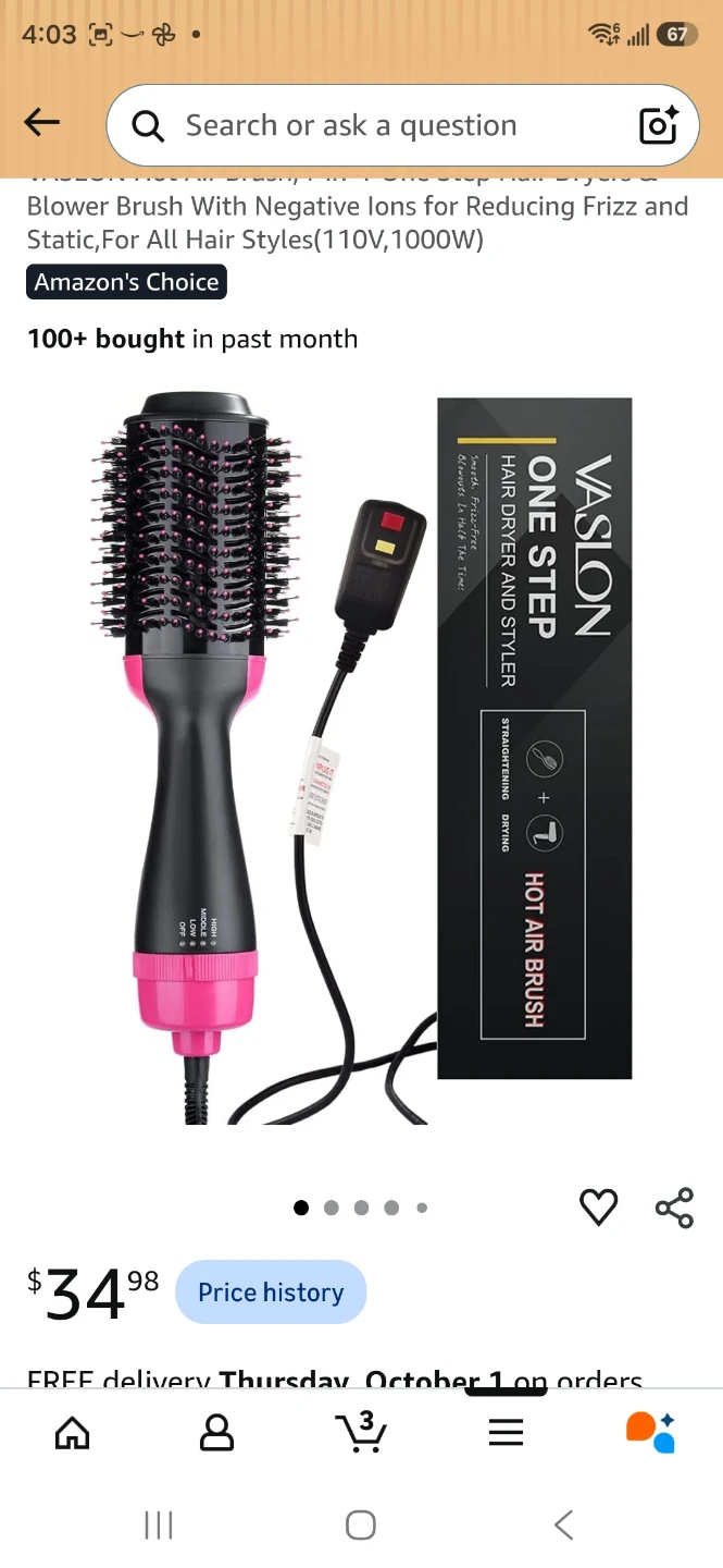 VASLON One Step Hair Dryer and Styler