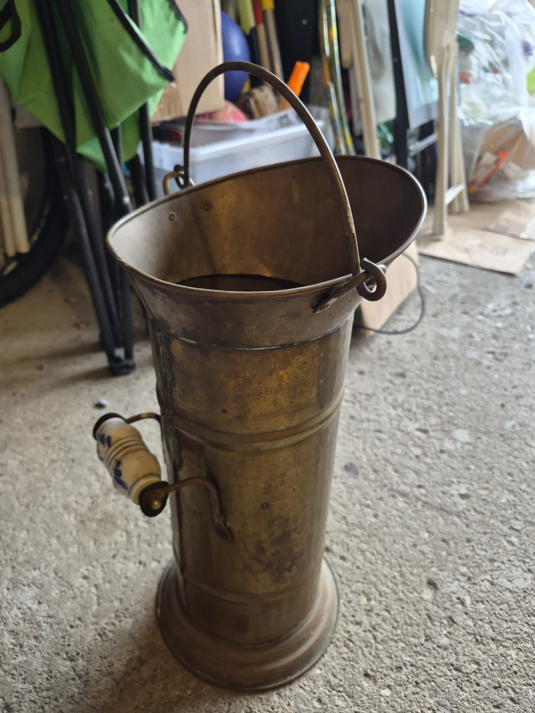 Vintage Brass Coal Scuttle Bucket