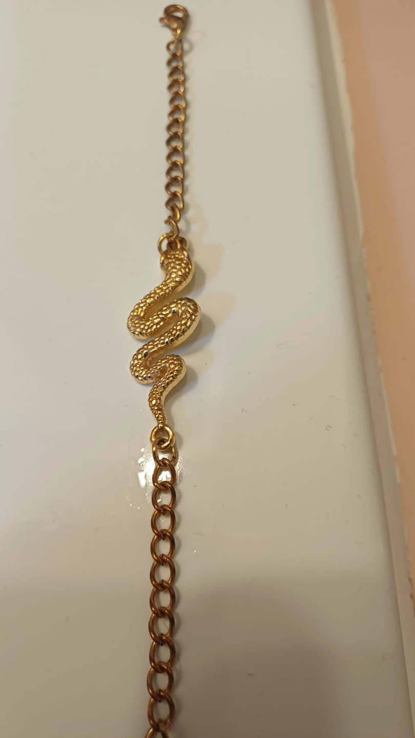 Gold-tone snake charm bracelet🏈 - photo 2