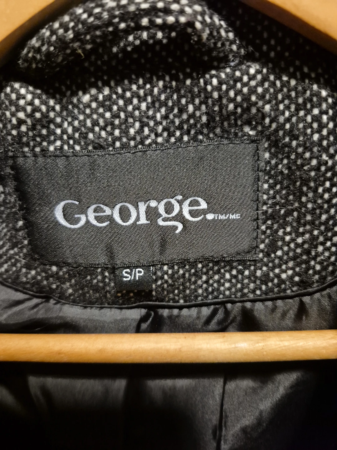 George Double-Breasted Peacoat Black/White Size S/P - photo 2