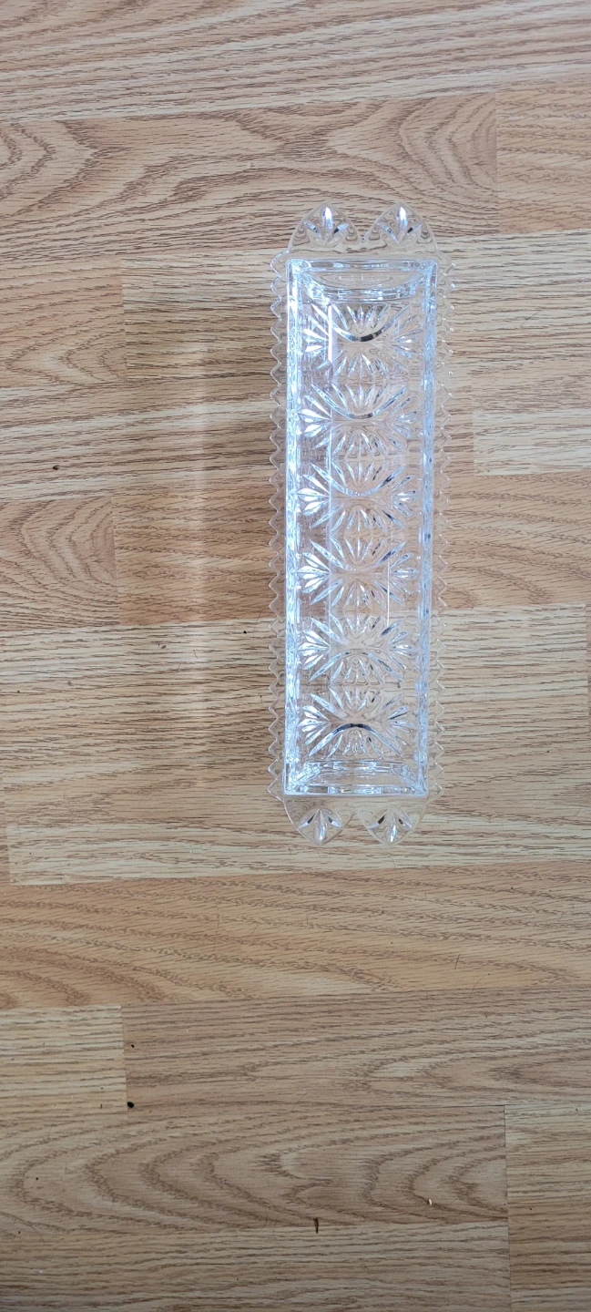 Vintage Crystal Glass Relish or Olive Tray - photo 4