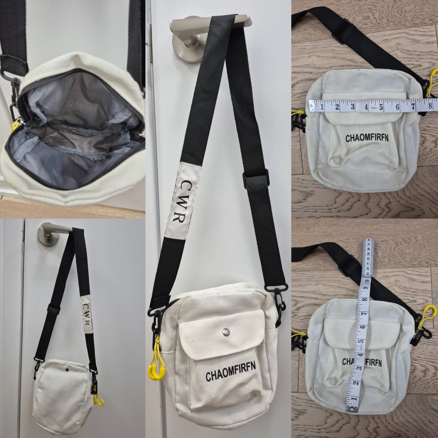 Black and White Chaomfirfn Crossbody Bags
