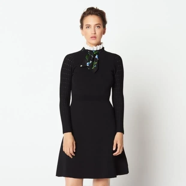 Sandro Clémence Tie-Neck A-Line Dress - photo 5