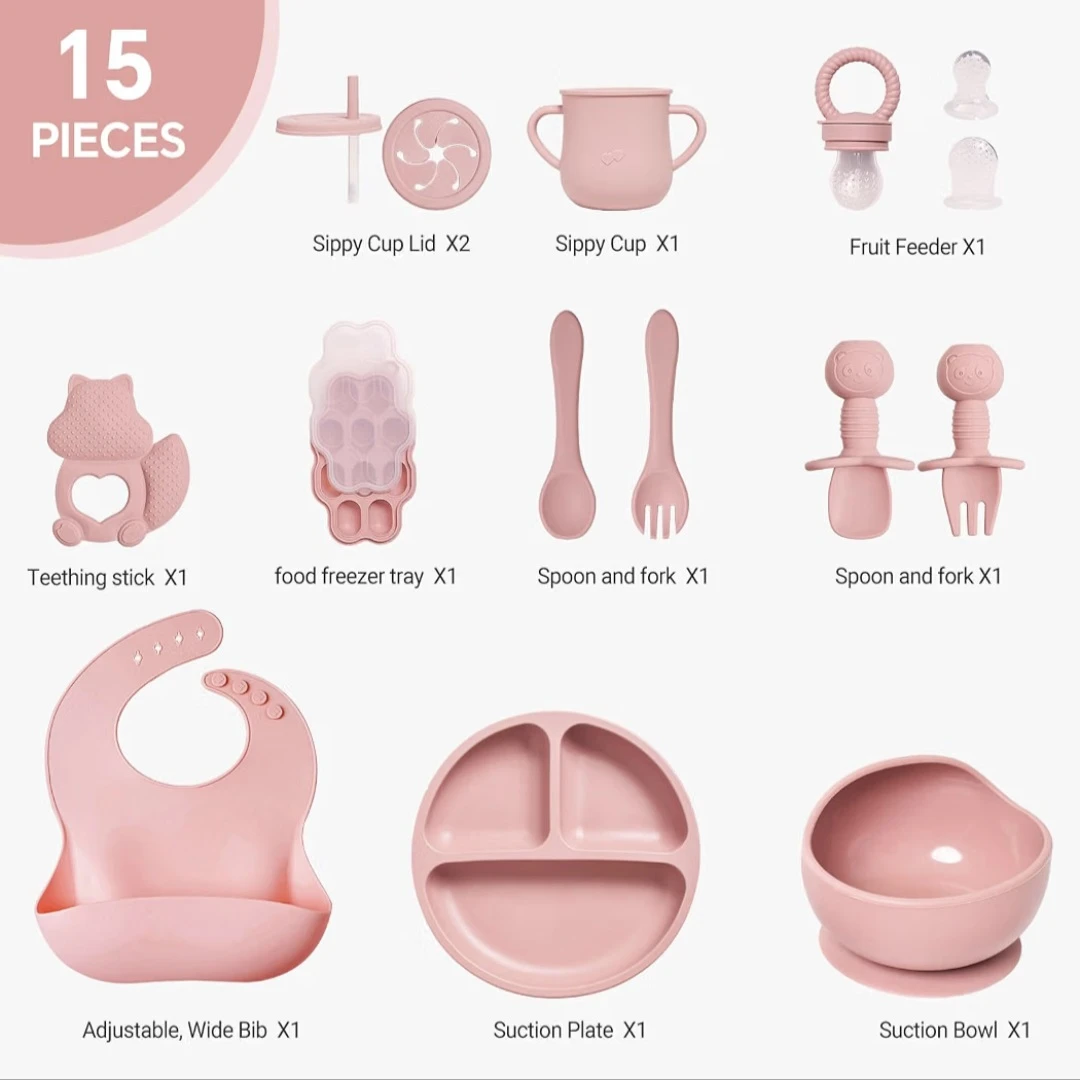 15-Piece USEHO Silicone Baby Feeding Set - photo 4
