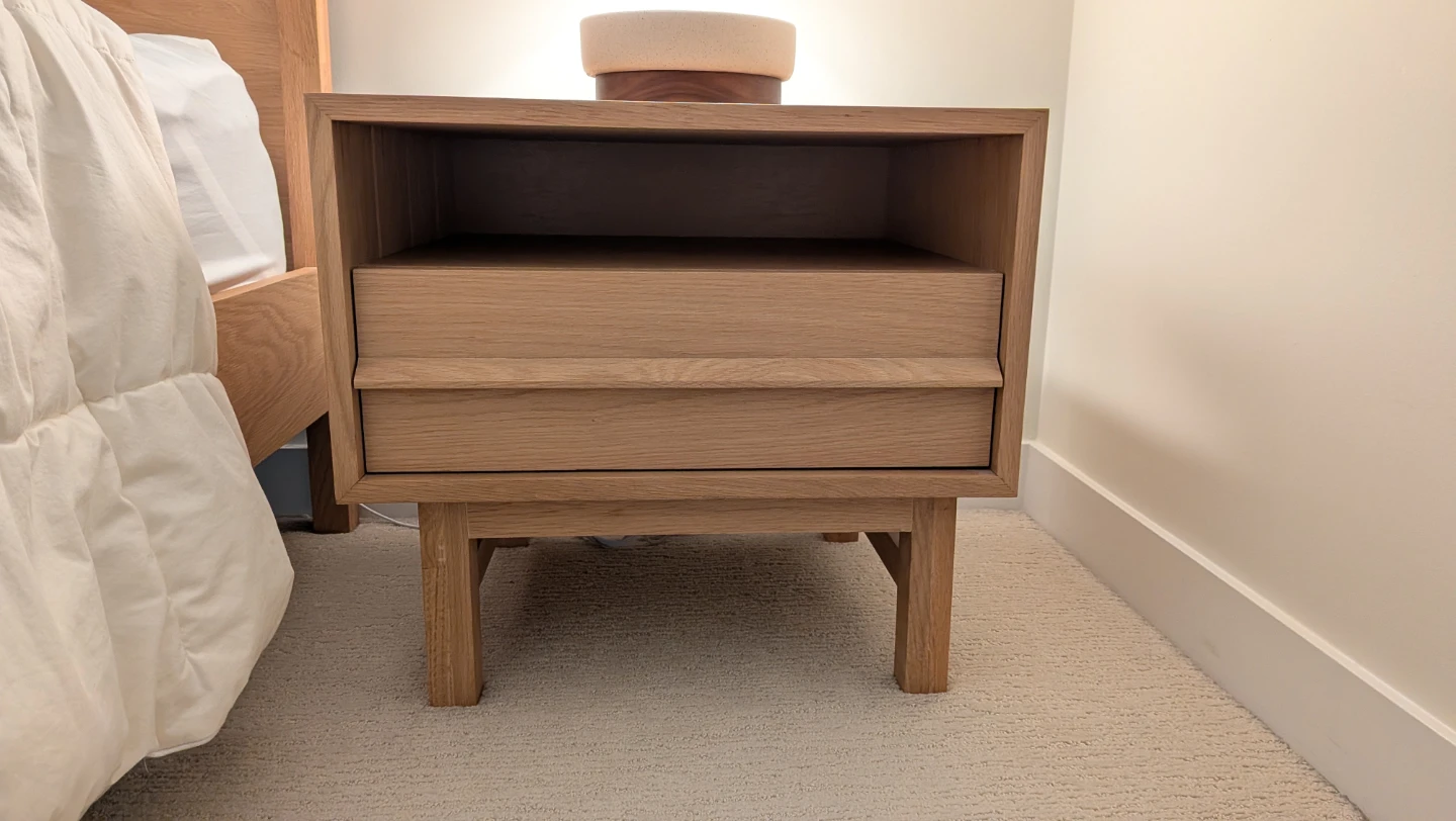 EQ3 oak nightstand with drawer