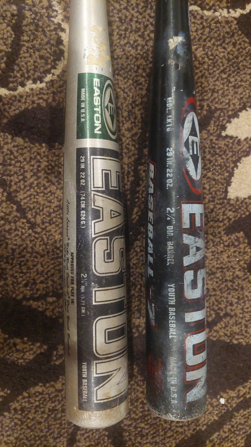2 Easton Youth Baseball Bats