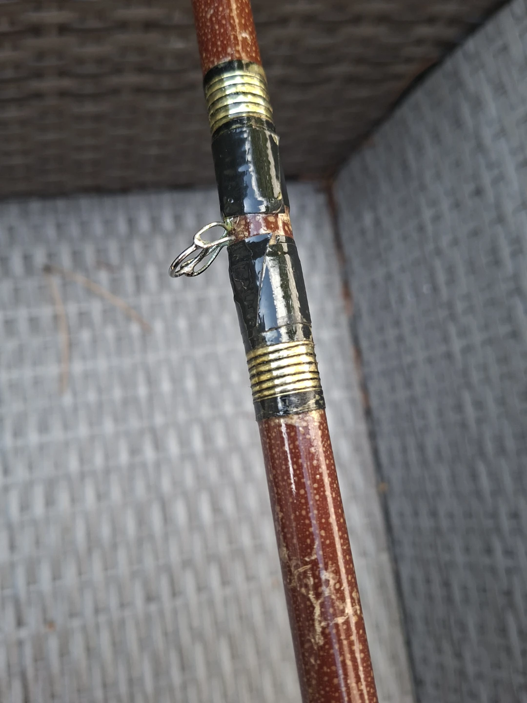 Vintage two-piece fishing rod with cork handle - photo 4