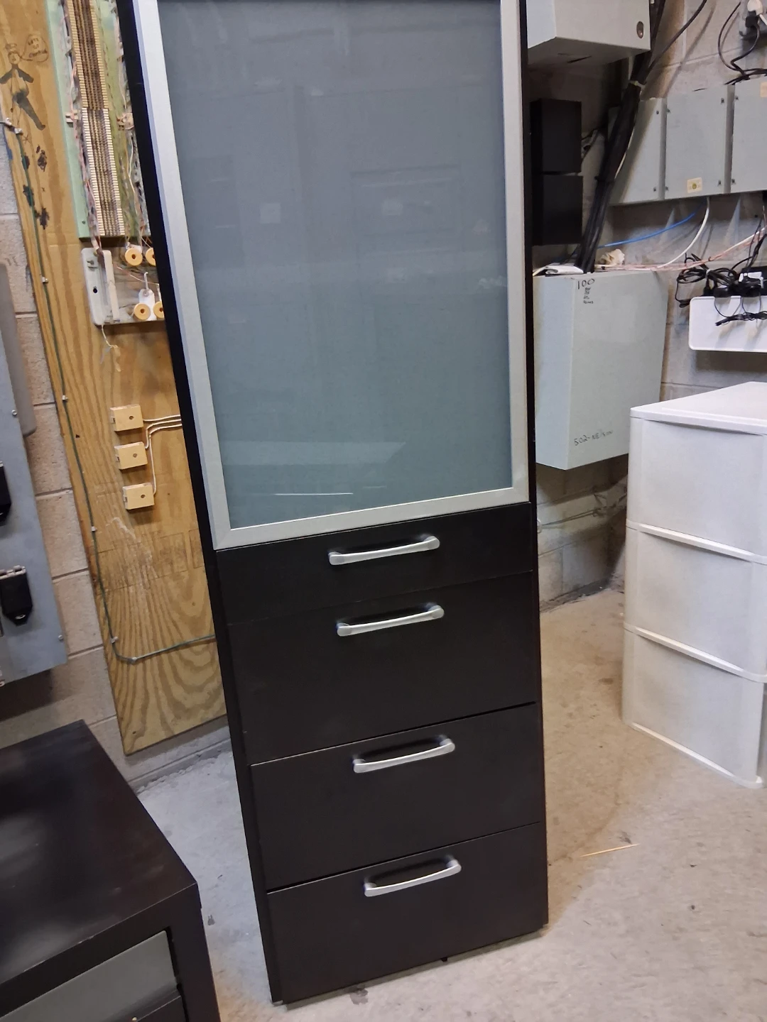 Modern Black and Frosted Glass Storage Set - photo 5