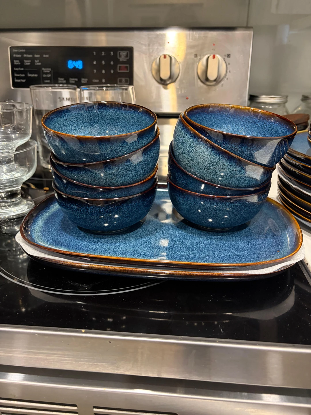 Teal Speckled Dinnerware Set