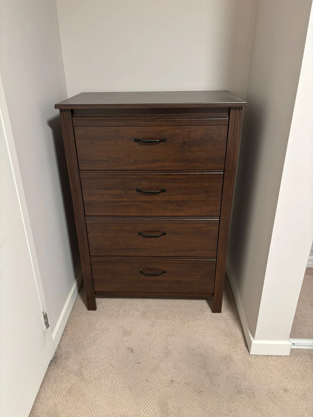 Dark Wood 4-Drawer Chest