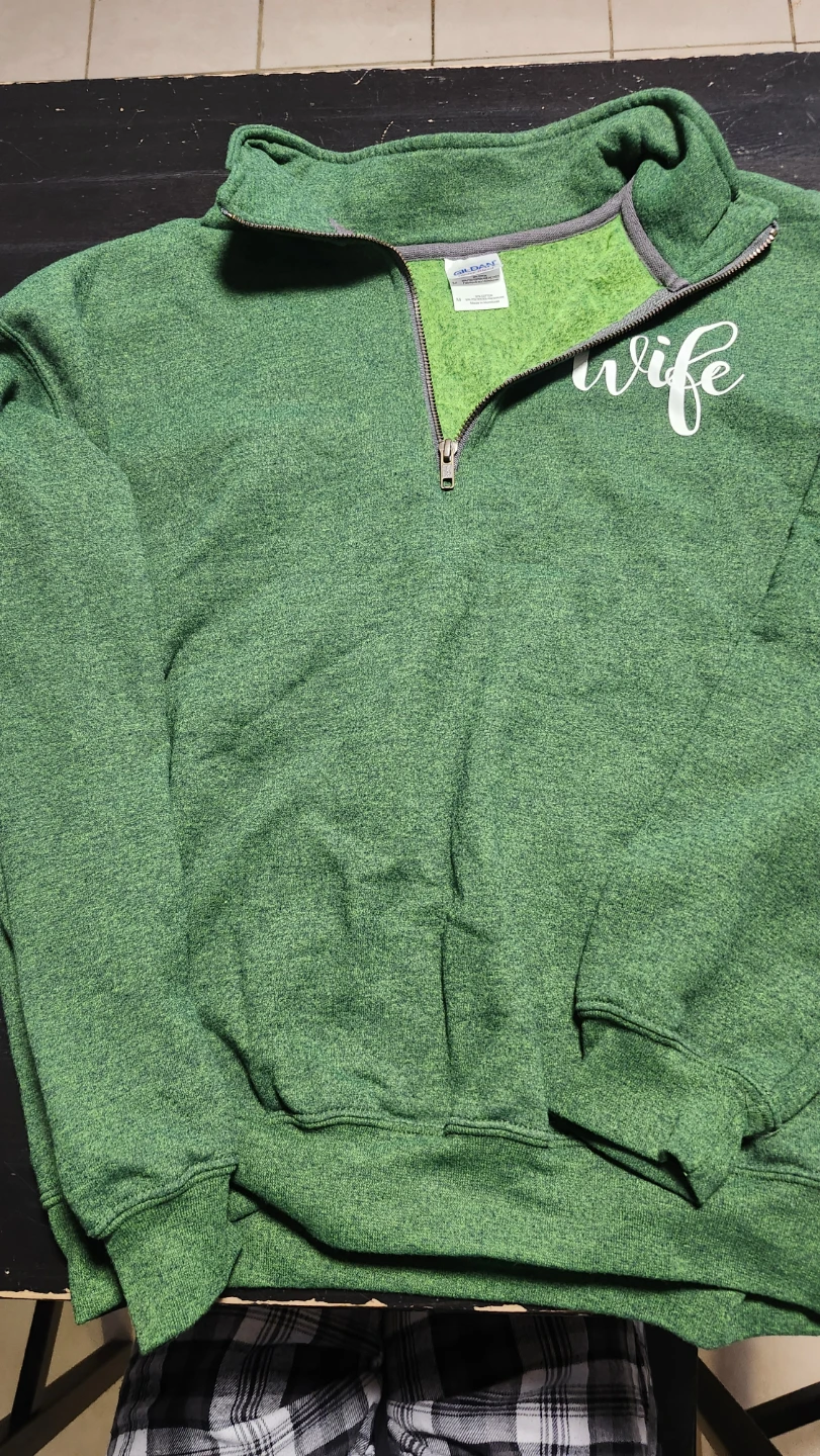 Gildan Green Quarter-Zip Sweatshirt