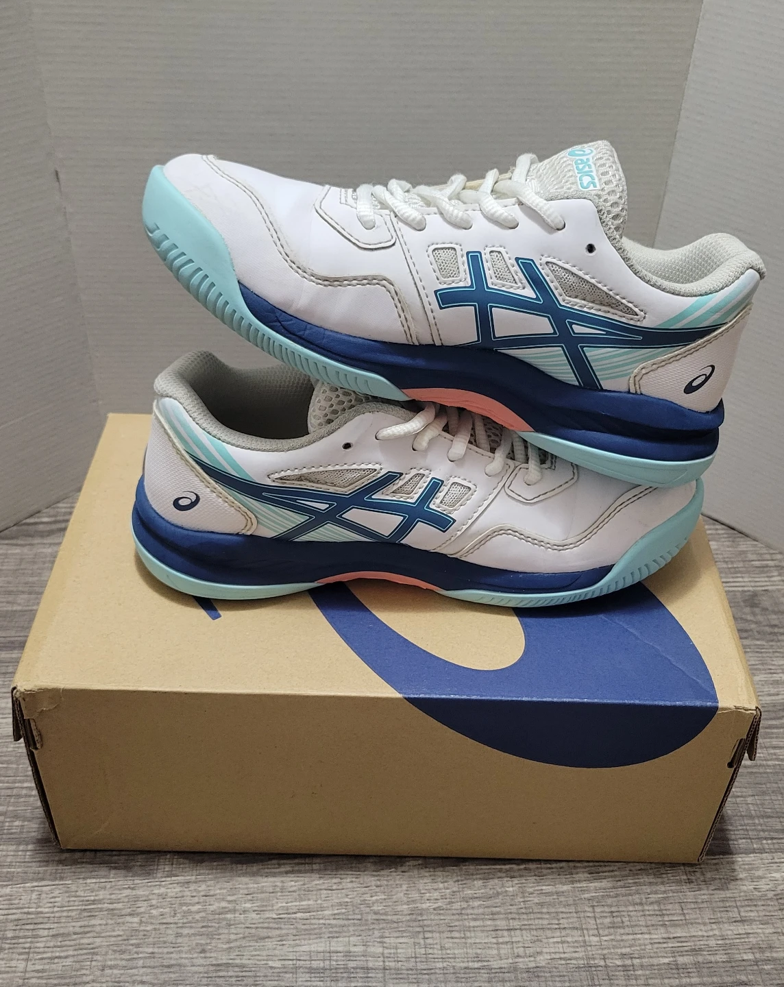 Asics Gel-Game 8 Tennis Shoes White/Blue Size US 3 - photo 2