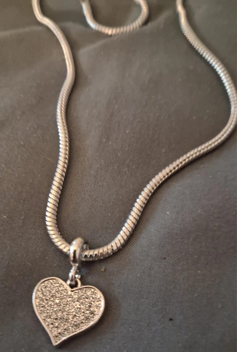 Silver Tone Heart Necklace and Bracelet Set - photo 4