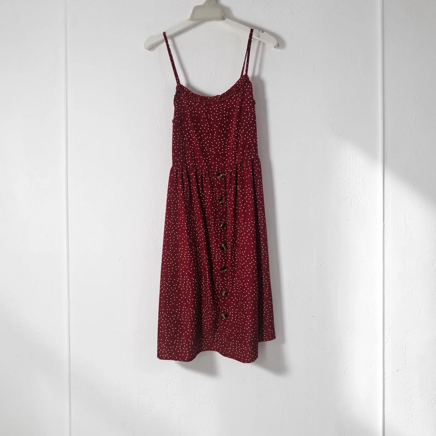 Red Polka Dot Button-Down Dress