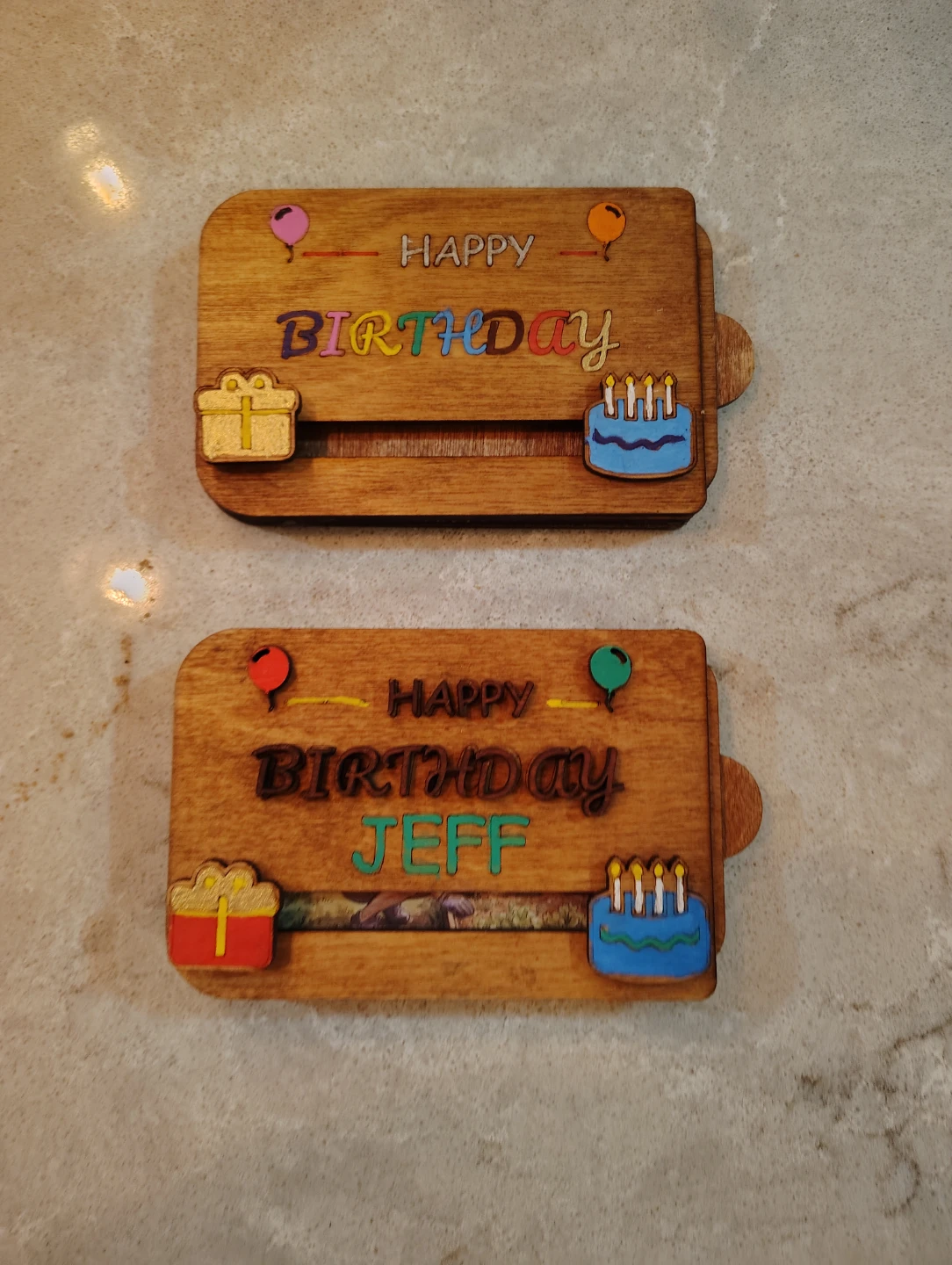 Custom Wooden Happy Gift Card Holders - photo 4