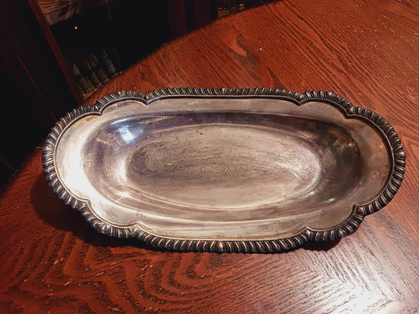 Vintage Oval Silver Plated Serving Tray - photo 3