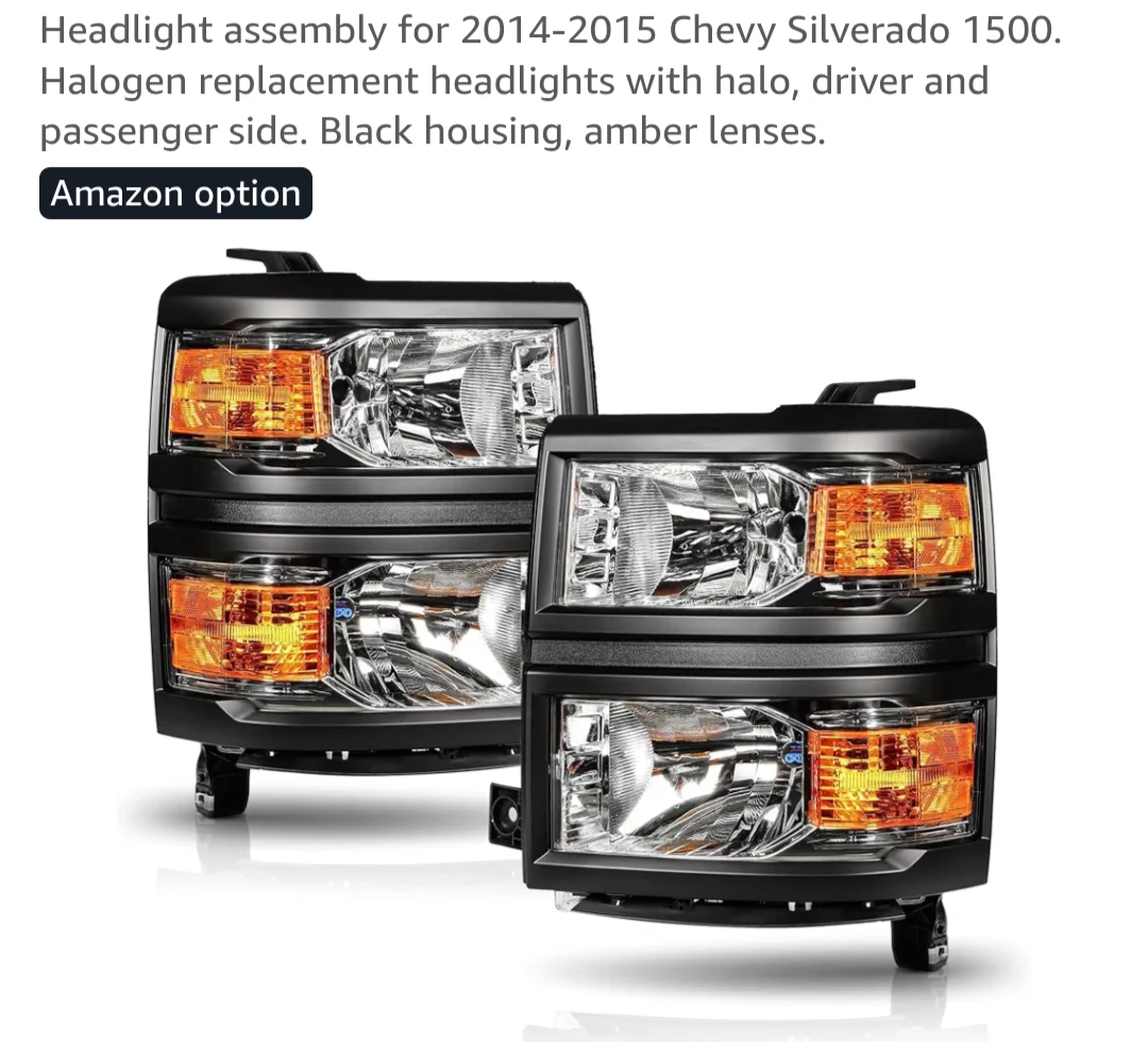 Headlight Assembly for 2014 - 2015 Chevy Silverado 1500