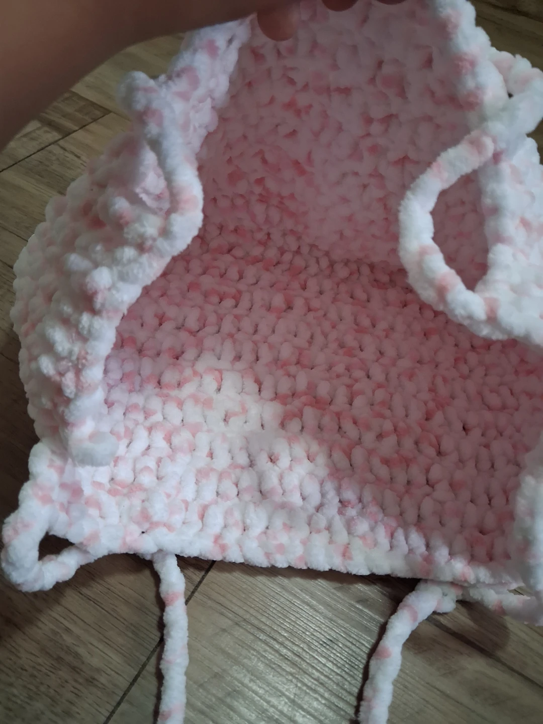 Handmade Pink and White Crochet Tote Bag - photo 3