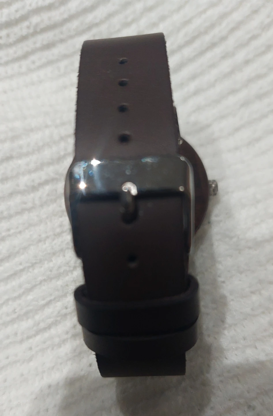 100% Walnut Wood Watch with Leather Band - photo 3