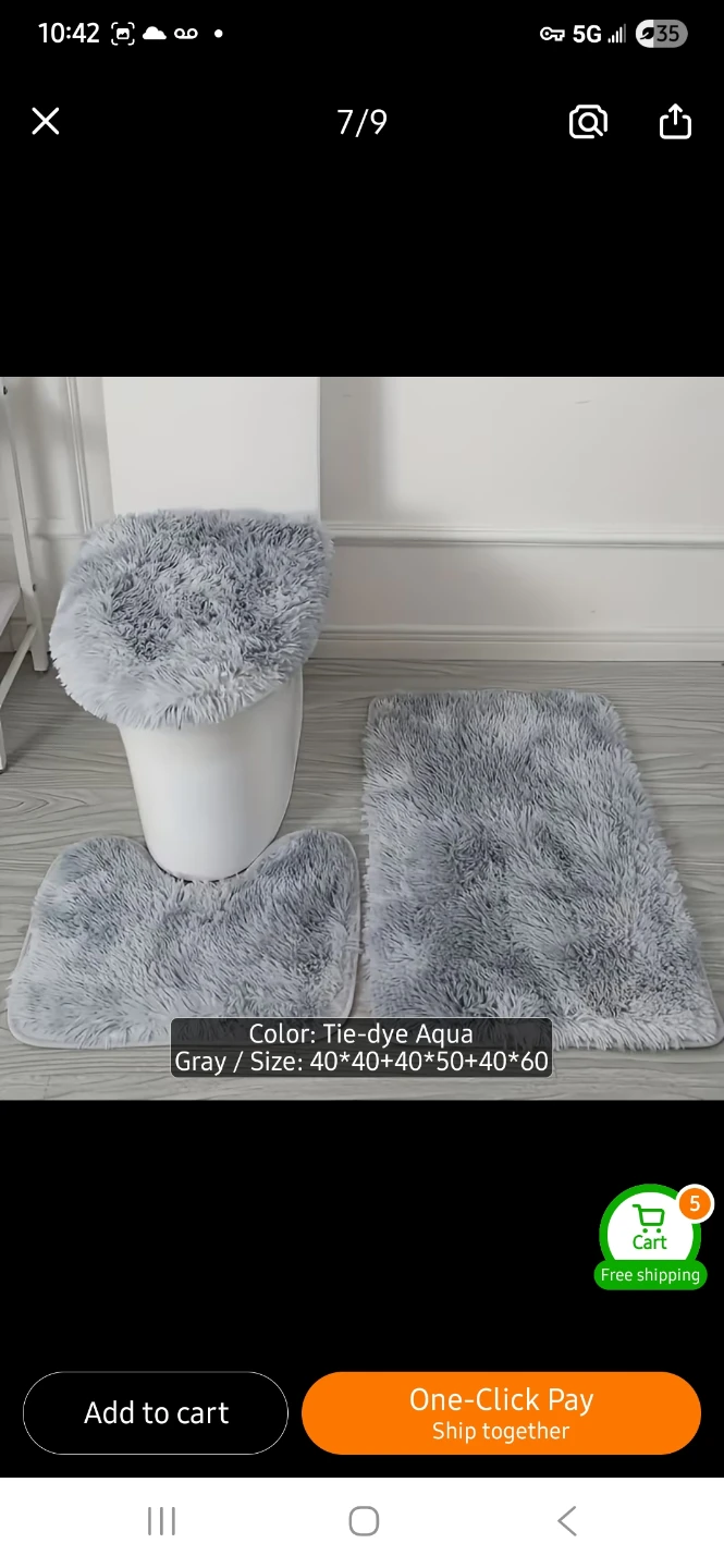 NEW 3-Piece Shaggy Bathroom Mat Set - photo 2