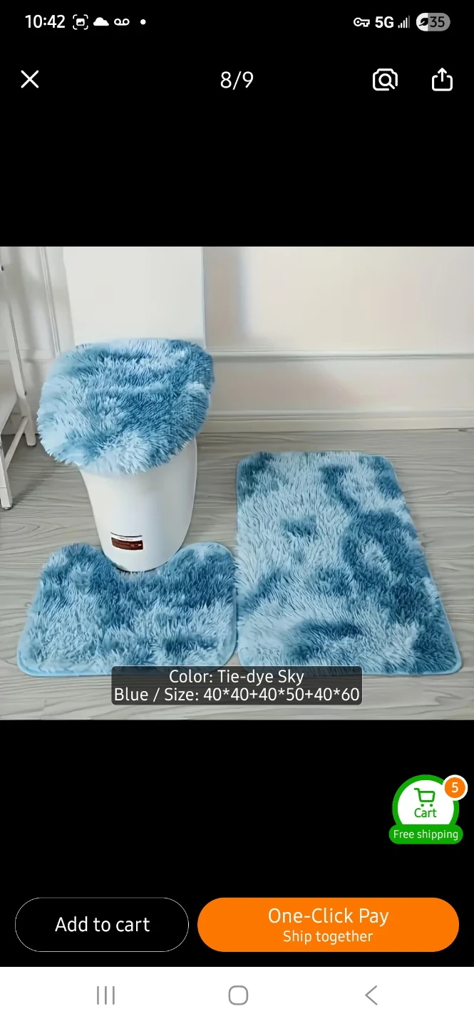 NEW 3-Piece Shaggy Bathroom Mat Set - photo 3