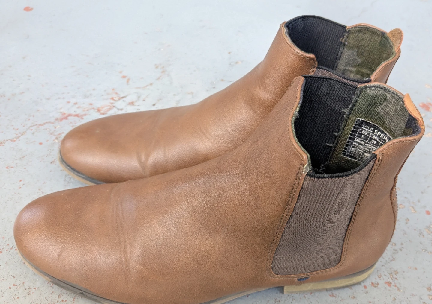 Call It Spring Brown Chelsea Boots - Size 7