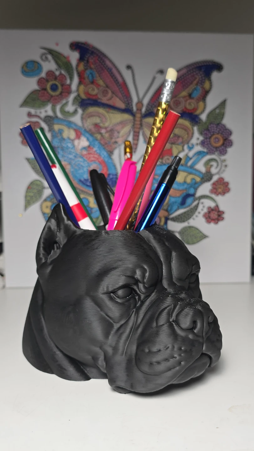 Bulldog Pen Holder, Cute Dog Desk Organizer - photo 2