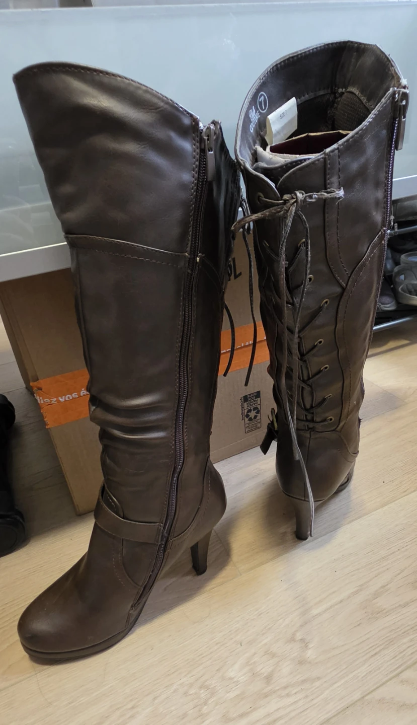 Club Couture brown high-heeled boots size 7 - photo 3