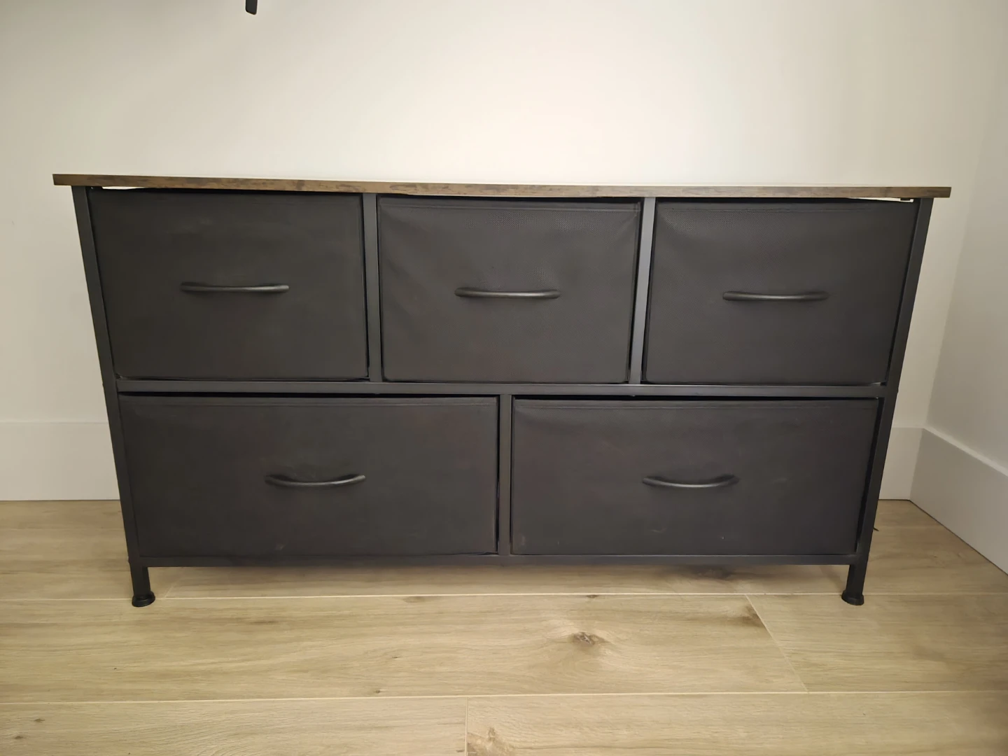 5-Drawer Storage Dresser - Black and Rustic Brown - photo 2