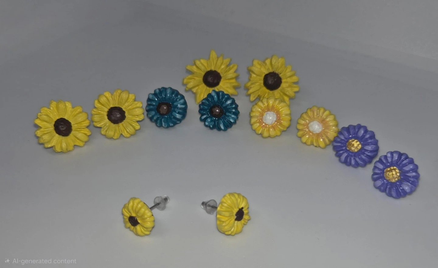 Handmade Flower Stud Earrings - photo 2