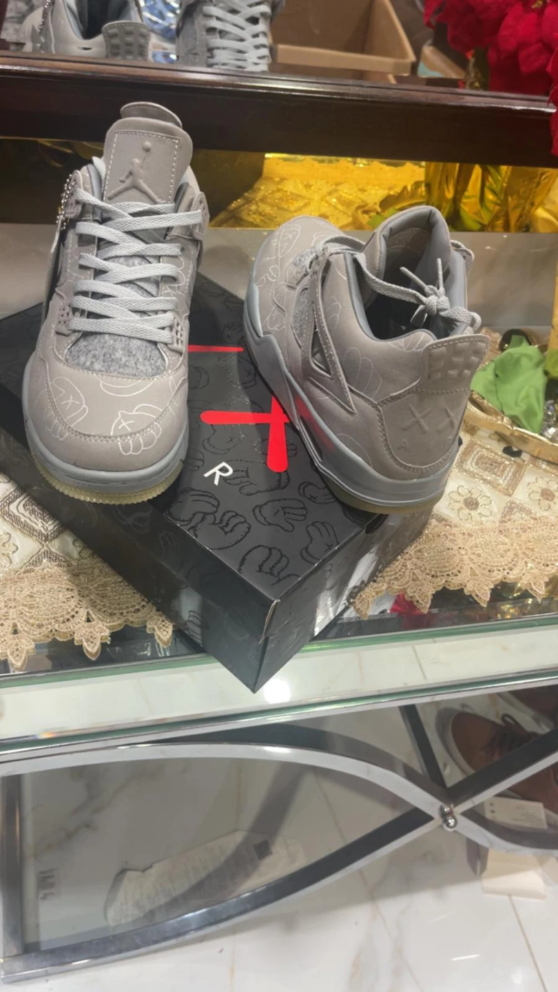 Jordan 4 Retro KAWS Cool Grey Sneakers - photo 2