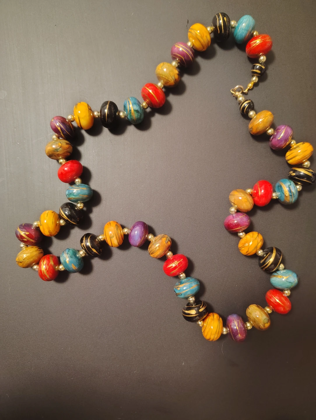 Multicoloured Swirl Bead Statement Necklace