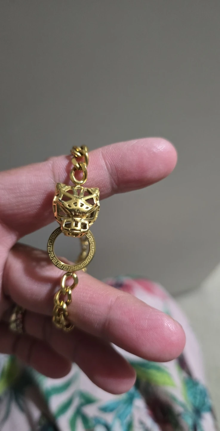 Gold-tone panther link bracelet - photo 2