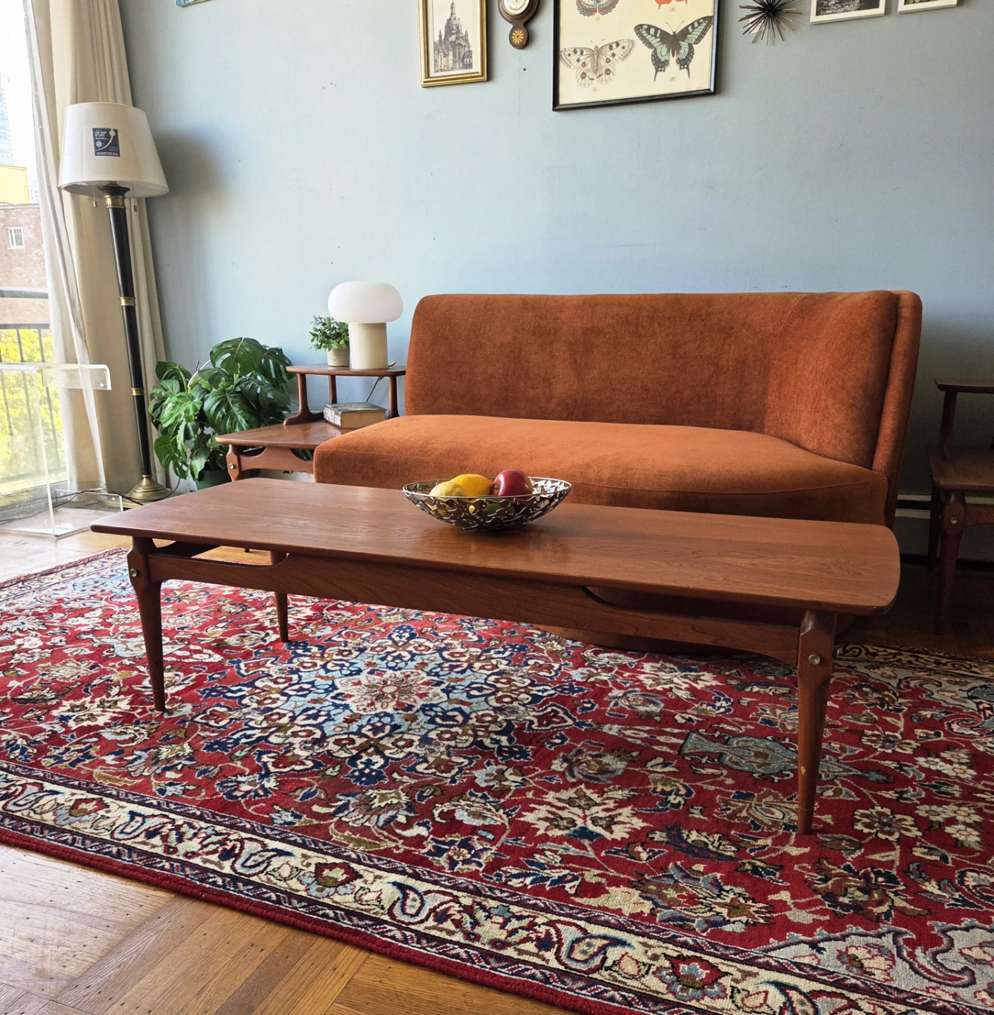 MCM Solid Walnut Surfboard Style Long & Narrow Coffee Table - photo 2