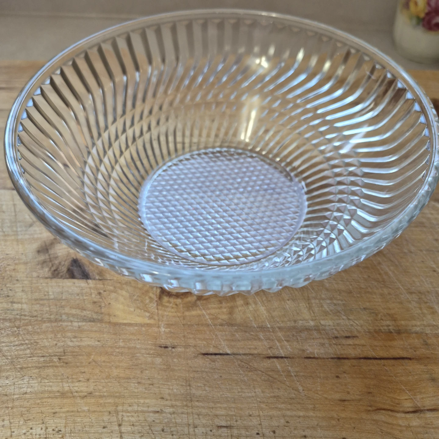 Vintage 1930's  Glass Serving Bowl