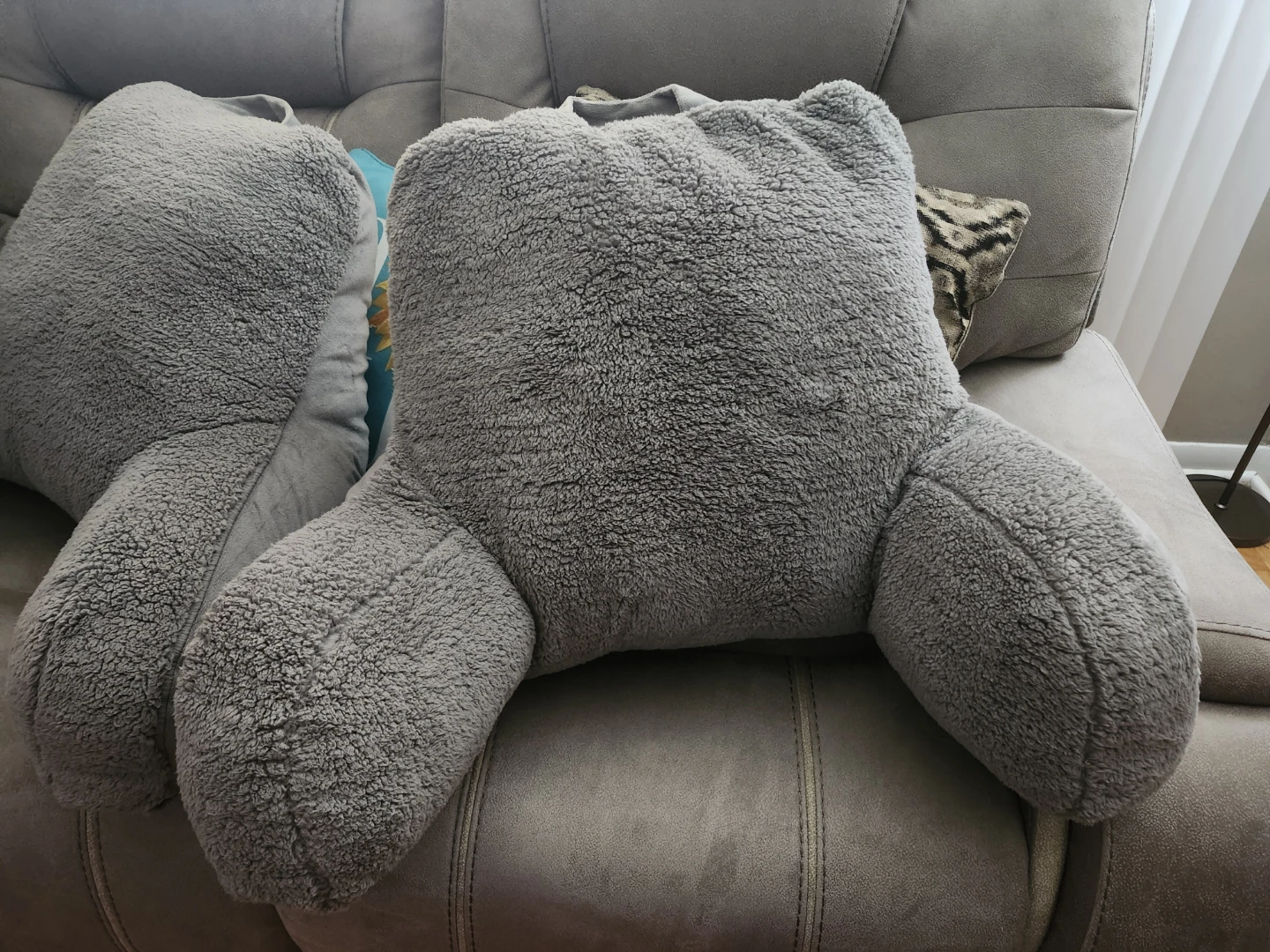 Bed rest pillow gray each $15 used once kids didnt want them - photo 3