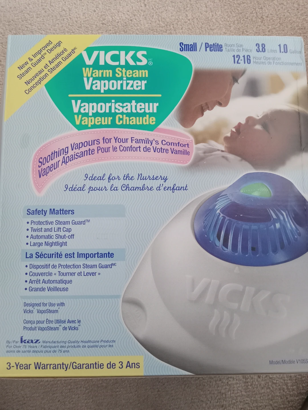 Vicks Warm Steam Vaporizer with Inhalant