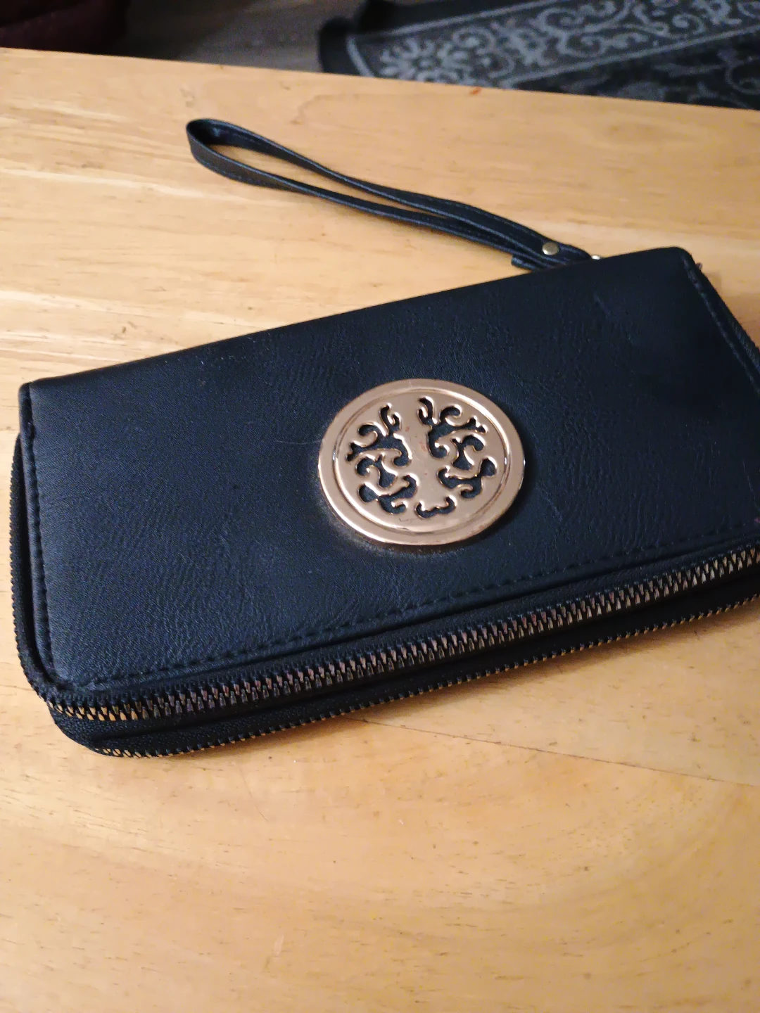Black Zippered Wristlet Wallet