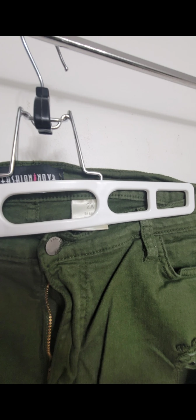 Fashion Nova Ripped Olive Green Shorts Size 2X - photo 2