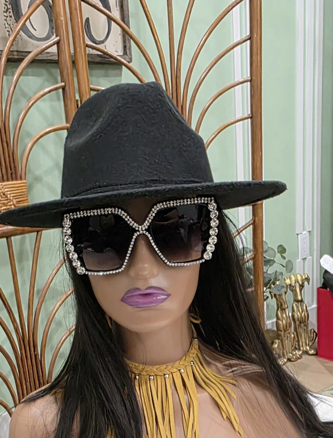Oversized Square Rhinestone Sunglasses - photo 3