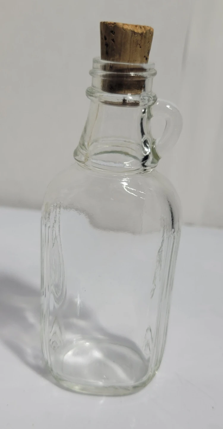 Small Clear Glass Bottle with Cork Stopper