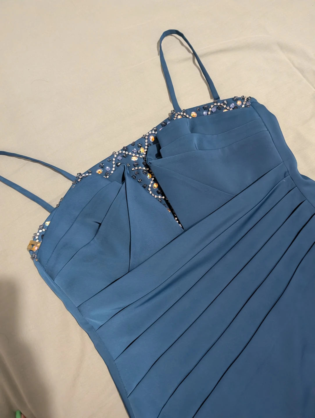 Blue Beaded Cocktail Dress - photo 3
