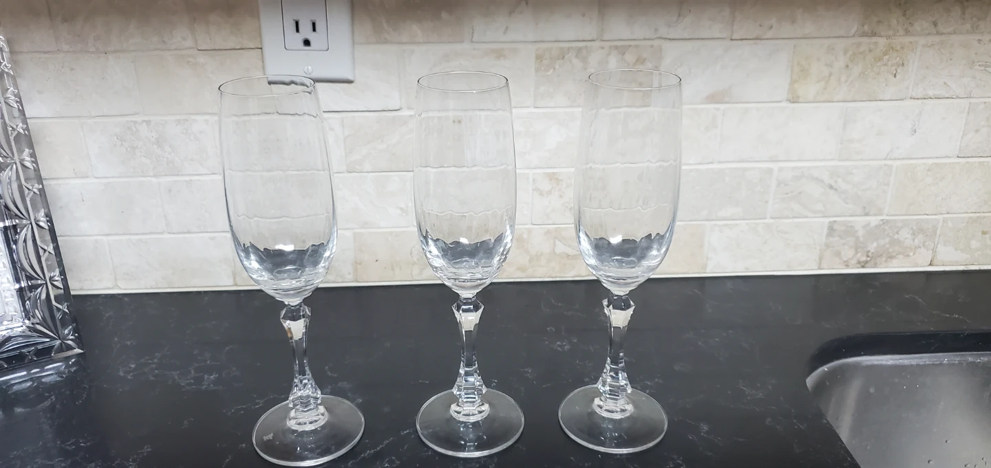Set of 3 Crystal Champagne Flutes 🏈🏈🏈