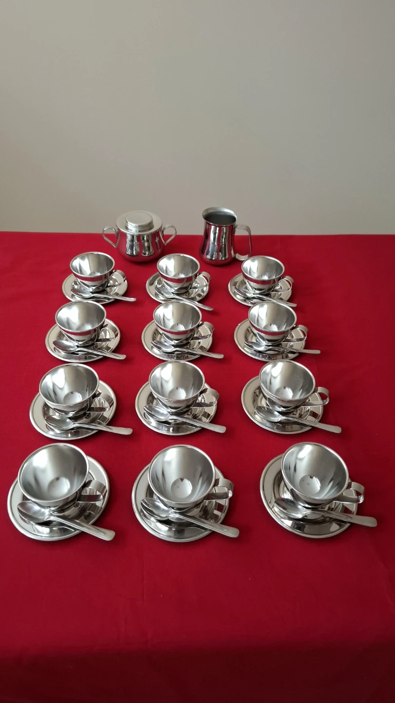 12 Stainless Steel Espresso Cup Set